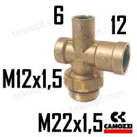 ФИТИНГ 12-6-М12Х1,5-М22Х1,5 КРЕСТООБРАЗНЫЙ CAMOZZI 9600 12-6-M12X1,5-M22X1,5TC-S01