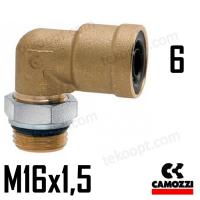 ФИТИНГ  6-М16Х1,5 УГЛОВОЙ CAMOZZI 9502 6-M16X1,5C