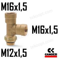 ФИТИНГ М16Х1,5-М12Х1,5 ТРОЙНИК ВЕРТИКАЛЬНЫЙ CAMOZZI D2072 M16X1,5-M12X1,5