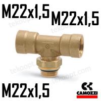 ФИТИНГ М22Х1,5-М22Х1,5 ТРОЙНИК ГОРИЗОНТАЛЬНЫЙ CAMOZZI D2062 M22X1,5-M22X1,5R
