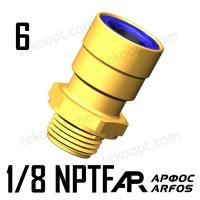 Фитинг  6-1/8 NPTF прямой ARFOS АРФОС 10006001N аналог CAMOZZI 9510 6-02-C