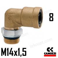 ФИТИНГ  8-М14Х1,5 УГЛОВОЙ CAMOZZI 9502 8-M14X1,5C
