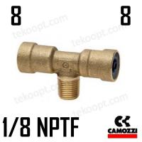 ФИТИНГ  8-1/8 NPTF ТРОЙНИК ГОРИЗОНТАЛЬНЫЙ CAMOZZI 9410 05-02-C