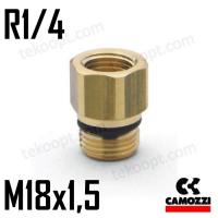 ФИТИНГ М18Х1,5-R1/4 ПЕРЕХОДНИК CAMOZZI D2532 M18X1,5-1/4-RF01