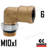 ФИТИНГ  6-М10Х1 УГЛОВОЙ CAMOZZI 9502 6-M10X1C