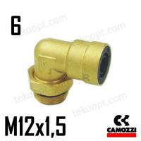 ФИТИНГ  6-М12Х1,5 УГЛОВОЙ CAMOZZI С9502 6-M12X1,5C