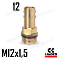 ФИТИНГ 12-М12Х1,5 ПОД РЕЗИНОВЫЙ РУКАВ CAMOZZI D2602 12-M12X1,5-RU01