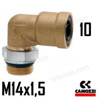 ФИТИНГ 10-М14Х1,5 УГЛОВОЙ CAMOZZI 9502 10-M14X1,5-RU01
