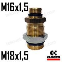 ФИТИНГ М18X1,5-М16X1,5 CAMOZZI D2512 M16X1,5-M18X1,5-RU02 ФИТИНГ ПРЯМОЙ