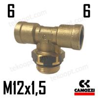 ФИТИНГ  6-М12Х1,5 ТРОЙНИК ГОРИЗОНТАЛЬНЫЙ CAMOZZI 9412 6-M12X1,5
