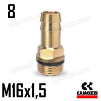 ФИТИНГ  8-М16Х1,5 ПОД РЕЗИНОВЫЙ РУКАВ CAMOZZI D2602 8-M16X1,5-RU01