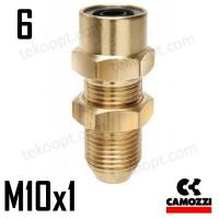 ФИТИНГ  6-М10Х1 ПРЯМОЙ ПРОХОДНОЙ CAMOZZI 9590 6-M10X1-S01-C