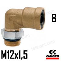 ФИТИНГ  8-М12Х1,5 УГЛОВОЙ CAMOZZI 9502 8-M12X1,5C