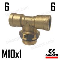 ФИТИНГ  6-М10Х1 ТРОЙНИК ГОРИЗОНТАЛЬНЫЙ CAMOZZI 9412 6-M10X1R