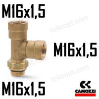 ФИТИНГ М16Х1,5-М16Х1,5 ТРОЙНИК ВЕРТИКАЛЬНЫЙ CAMOZZI D2072 M16X1,5-M16X1,5C