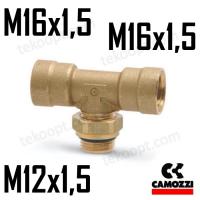 ФИТИНГ M16X1,5-M12X1,5 ТРОЙНИК ГОРИЗОНТАЛЬНЫЙ CAMOZZI