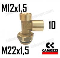 ФИТИНГ М12Х1,5-10-М22Х1,5 ТРОЙНИК ВЕРТИКАЛЬНЫЙ CAMOZZI 9422 M12X1,5-10-M22X1,5-S01