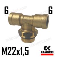 ФИТИНГ  6-M22X1,5 ТРОЙНИК ГОРИЗОНТАЛЬНЫЙ CAMOZZI 9412 6-M22X1,5TC