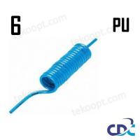 Трубка  6/4 PU -  5м. спиральная синяя без фитингов CDC Pneumatics UC0640-5