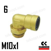 ФИТИНГ  6-М10Х1 УГЛОВОЙ CAMOZZI C9502 6-M10X1