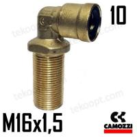 ФИТИНГ 10-М16Х1,5-L=25 ПРОХОДНОЙ УГЛОВОЙ CAMOZZI 9500 10-M16X1,5-L=25-C